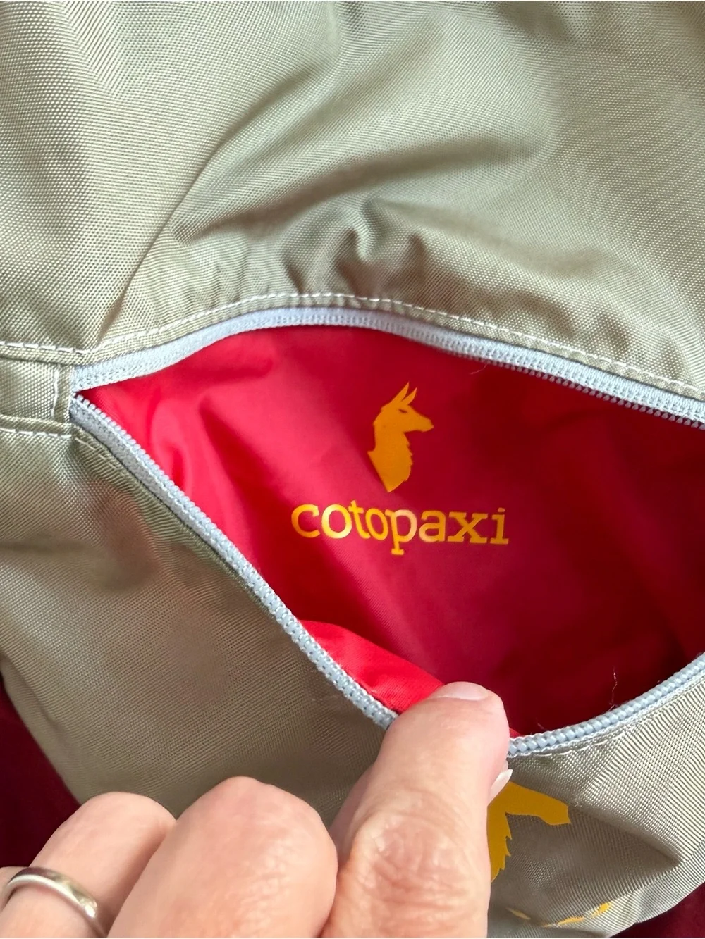 cotopaxi Maroon and Yellow Logo Daypack
